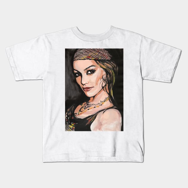 Jennifer Lopez Kids T-Shirt by Svetlana Pelin